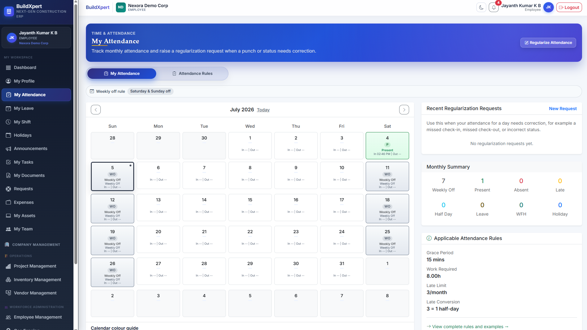 Smart Attendance & Custom Compliance Rules