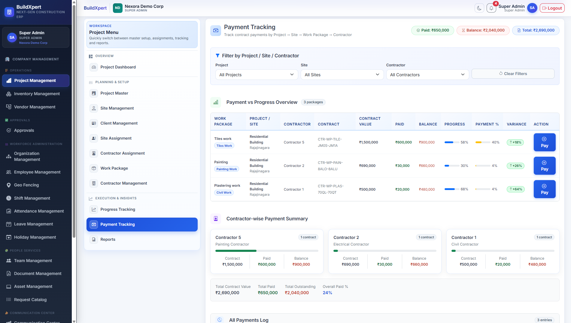 Automated Contractor Ledger & Payment Tracker